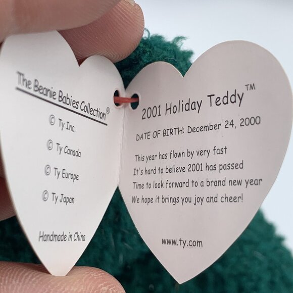 TY Beanie Buddy w/Baby Christmas 2001 Holiday Teddy Bear Plush Stuffed Animal - Picture 6 of 12
